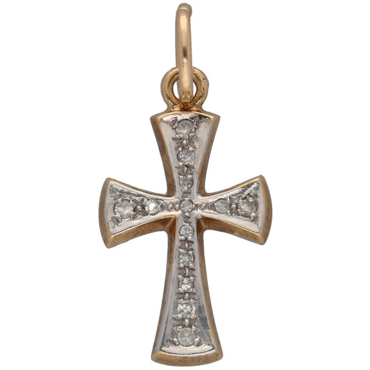 9ct Gold 0.16ct Diamond Cross Pendant