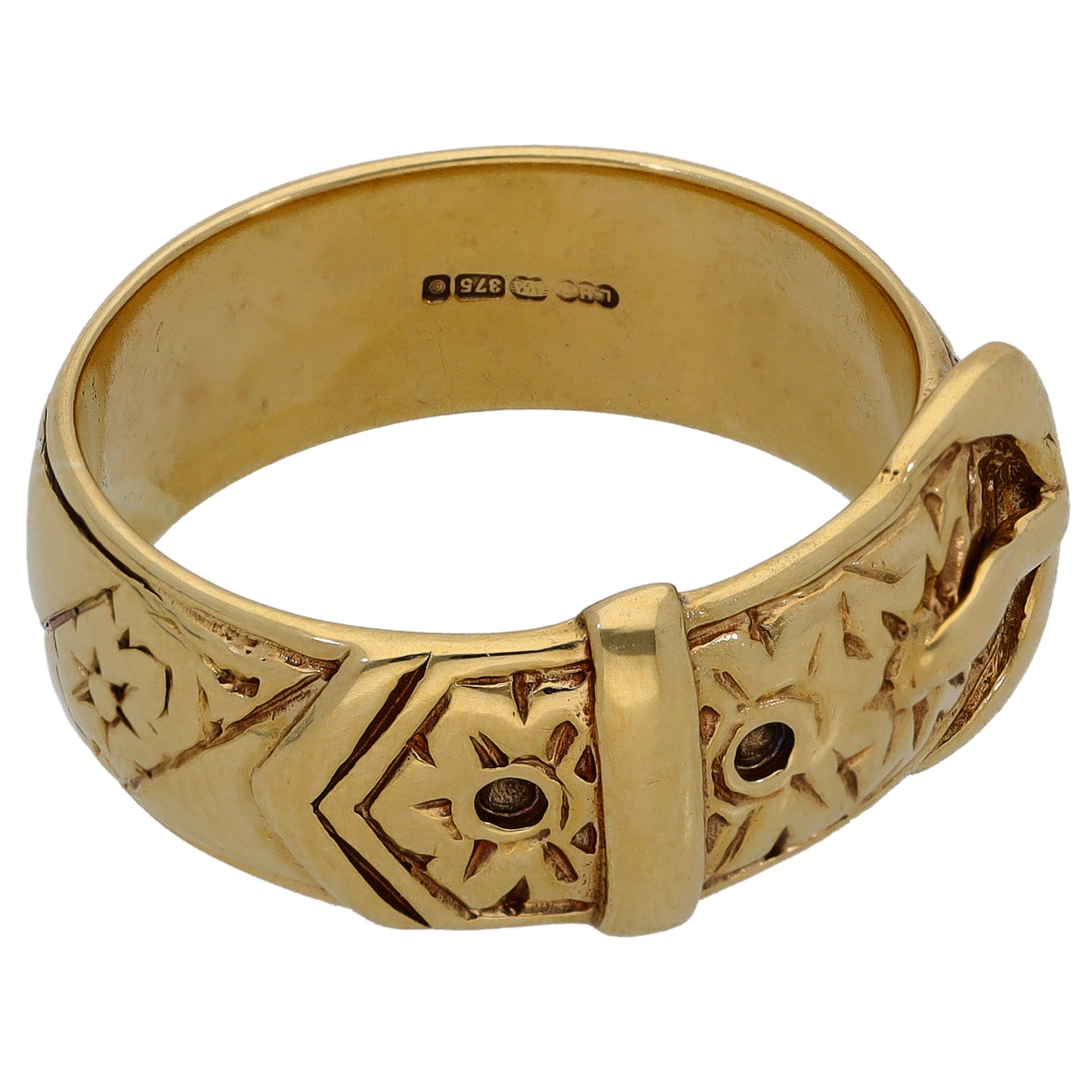 9ct Gold Buckle Ring Size Q