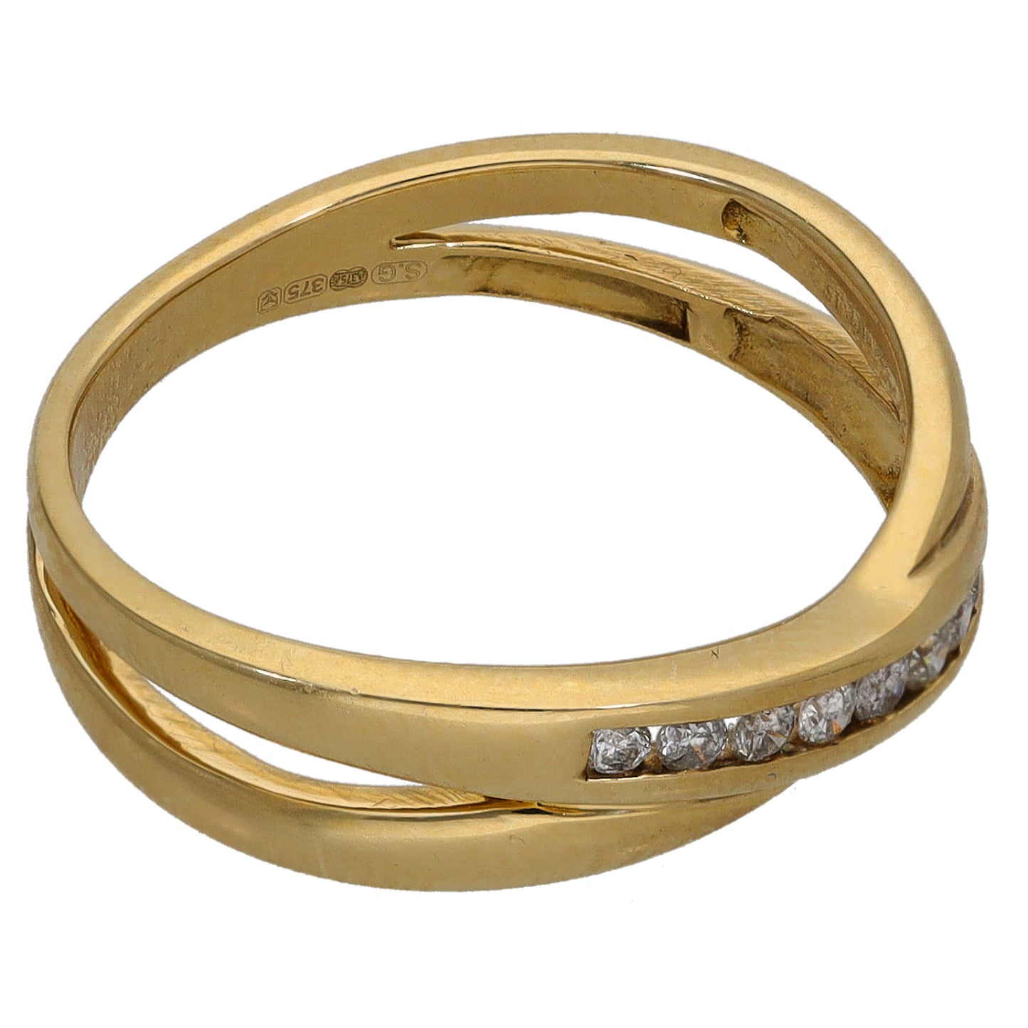 9ct Gold 0.15ct Diamond Half Eternity Ring Size L