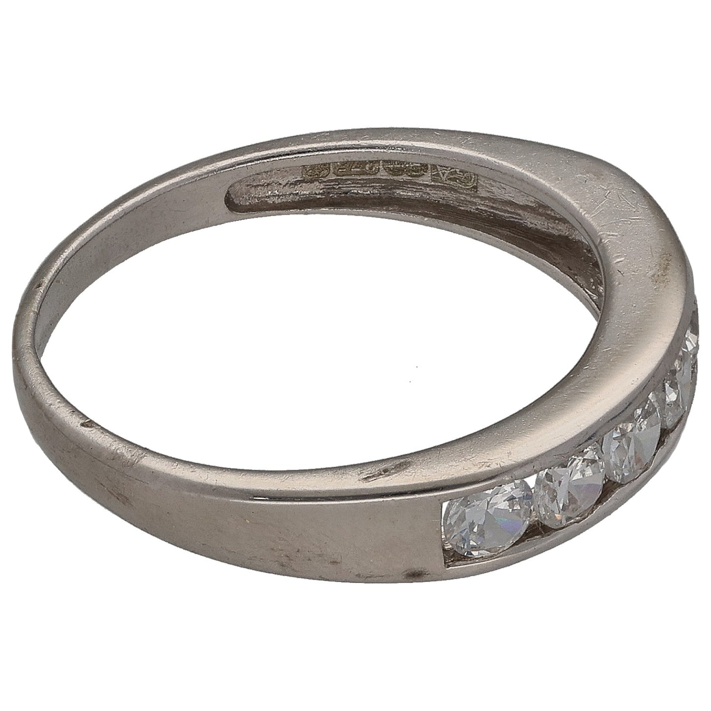 9ct White Gold Cubic Zirconia Half Eternity Ring Size K