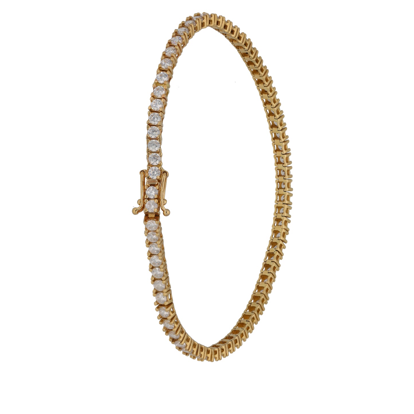 14ct Gold Cubic Zirconia Fancy Stone Set Bracelet