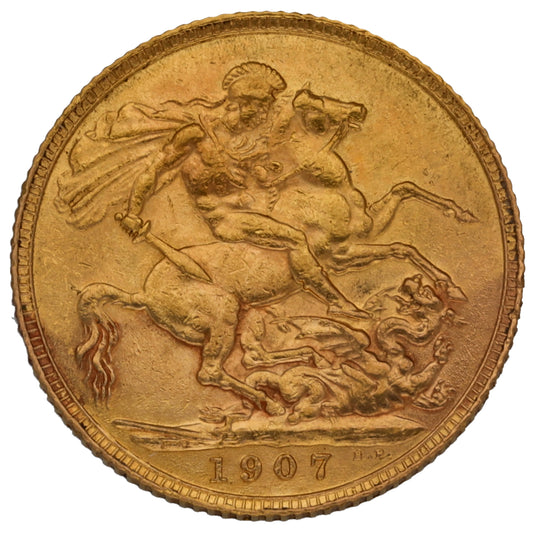 22ct Gold King Edward VII Full Sovereign Coin 1907