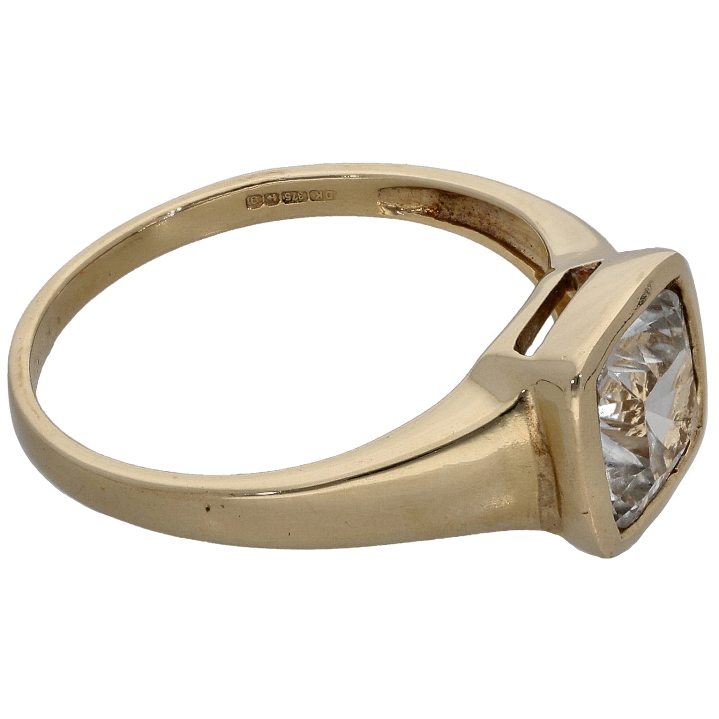 9ct Gold Cubic Zirconia Single Stone Ring Size N