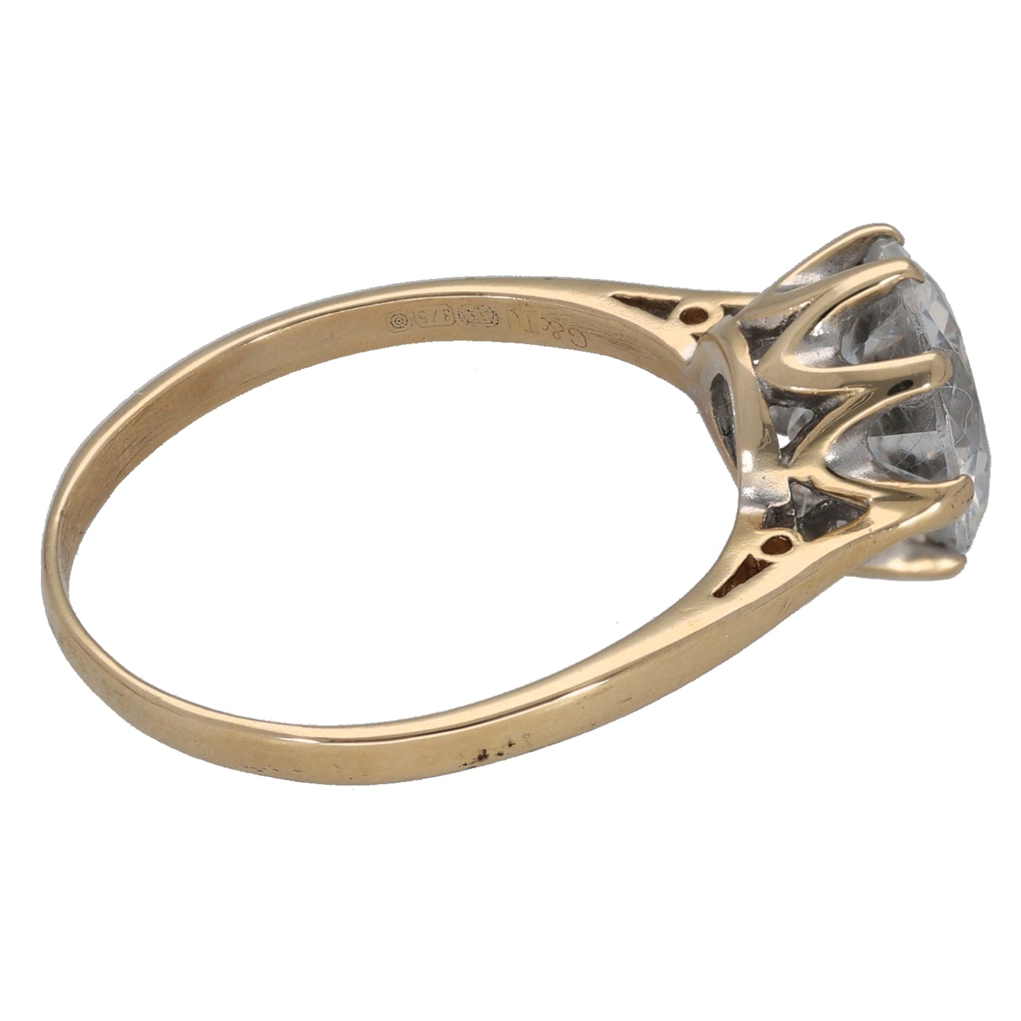 9ct Gold Cubic Zirconia Single Stone Ring Size O