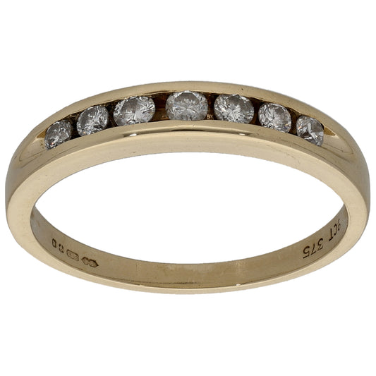 9ct Gold 0.14ct Diamond Eternity Ring Size M