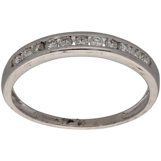 9ct White Gold 0.25ct Diamond Half Eternity Ring Size N