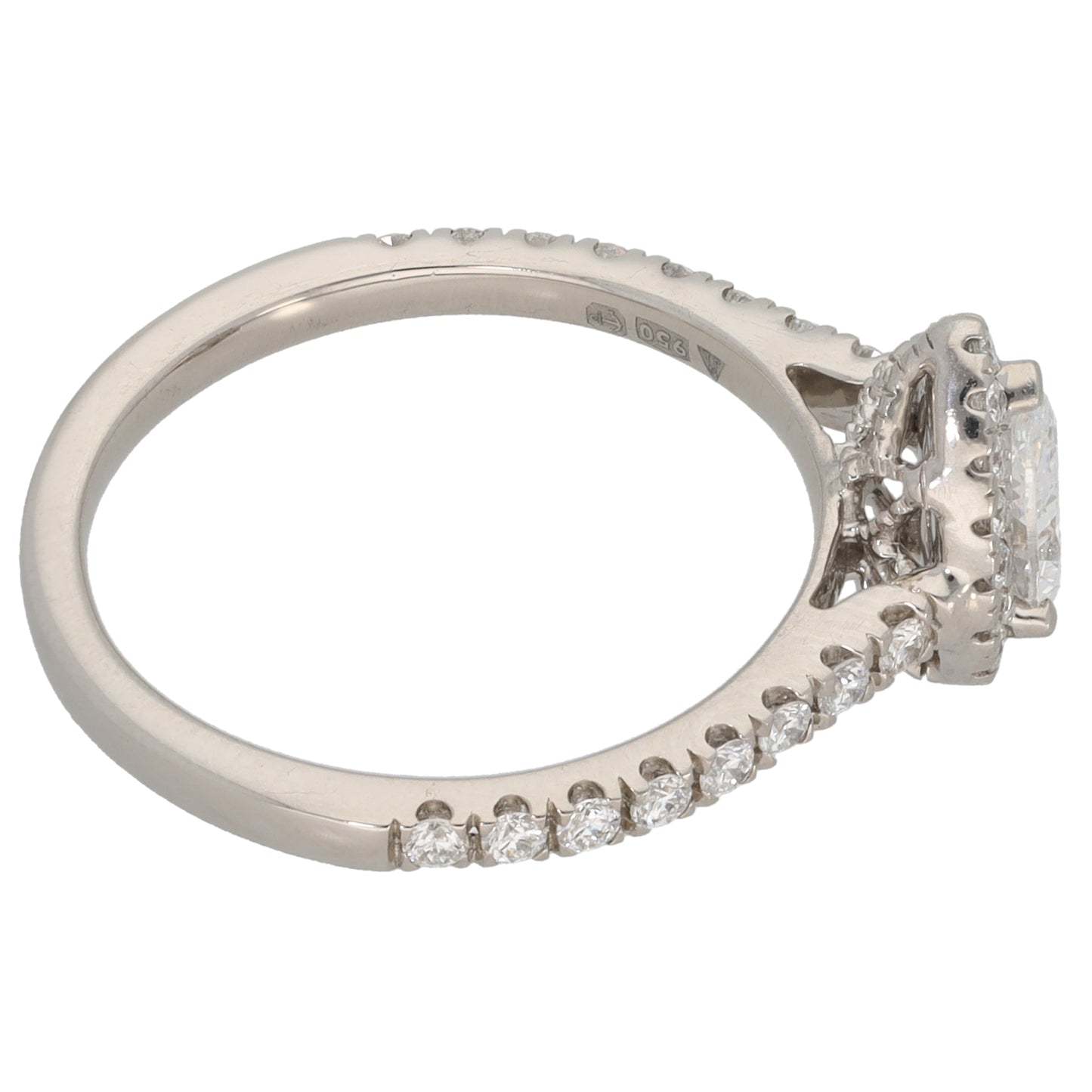 Platinum 1.09ct Diamond Cluster Ring Size M