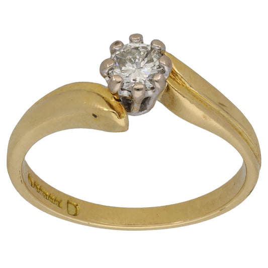 18ct Gold 0.28ct Diamond Solitaire Ring Size L