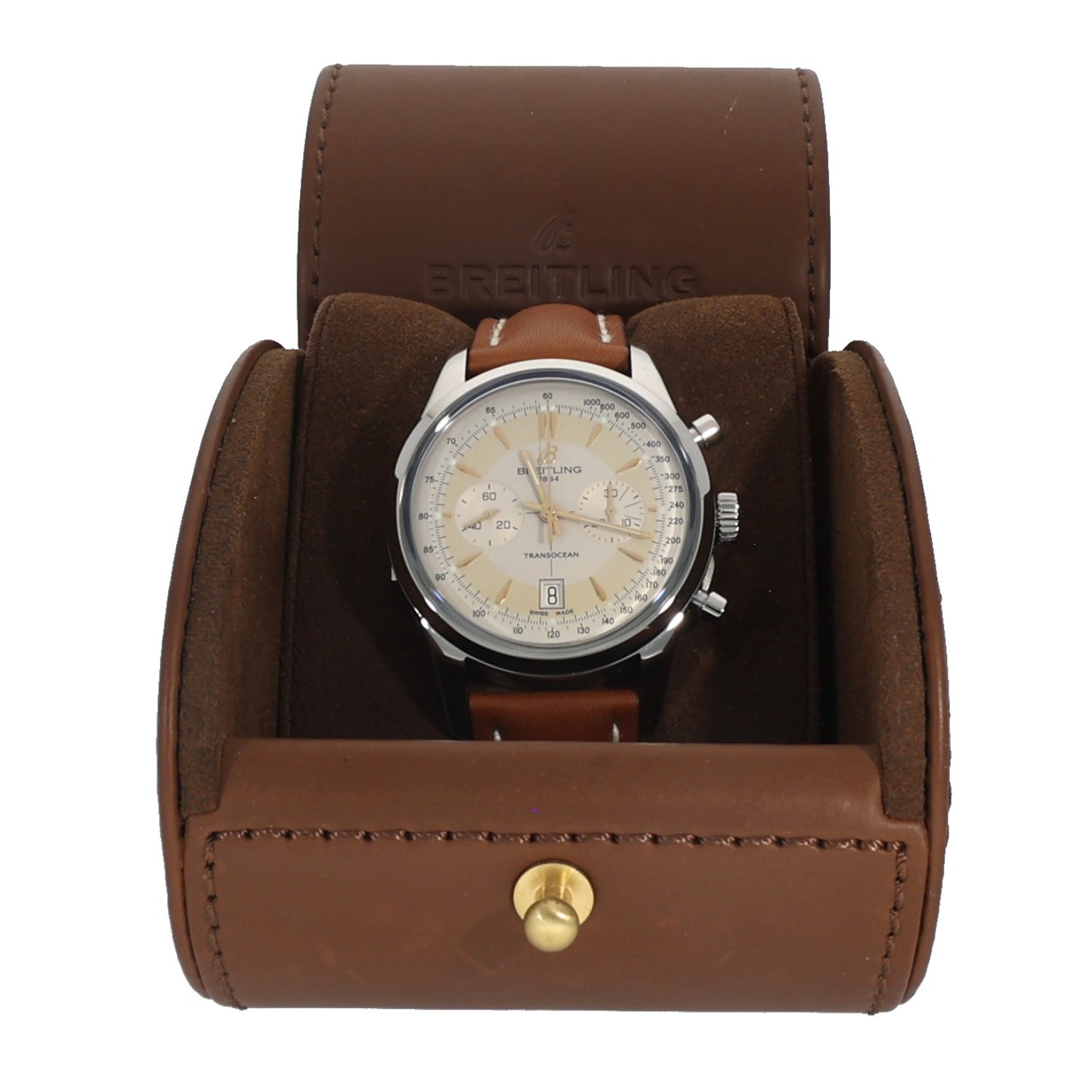 Breitling Transocean AB0154 43mm Stainless Steel Watch