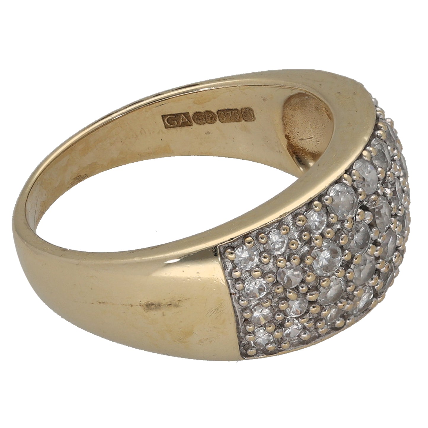9ct Gold Cubic Zirconia Dress/Cocktail Ring Size O