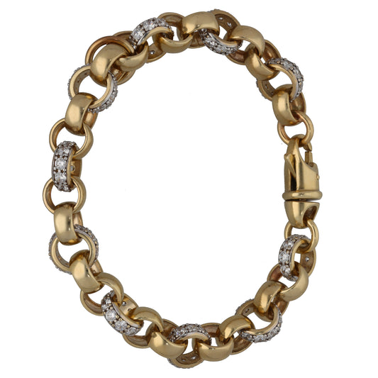 9ct Gold Cubic Zirconia Belcher Bracelet