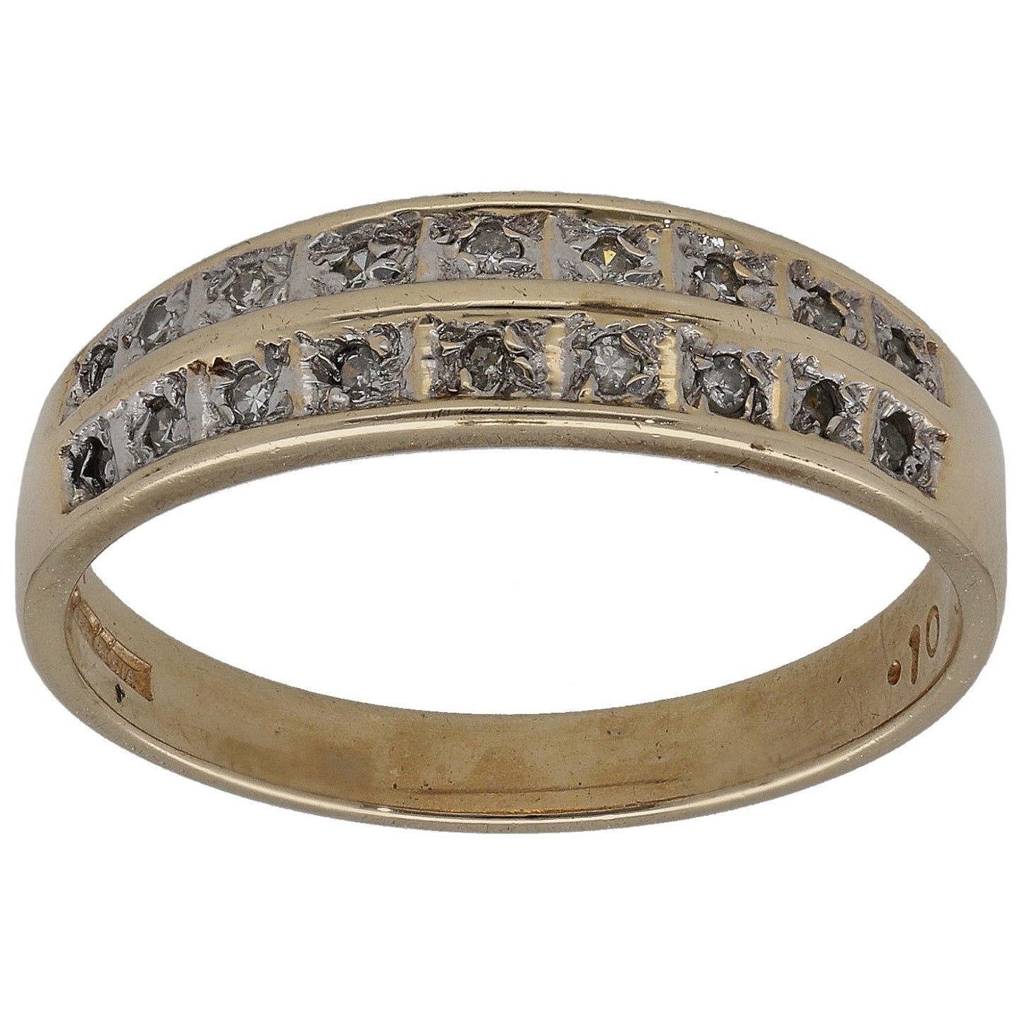 9ct Gold 0.09ct Diamond Half Eternity Ring Size P