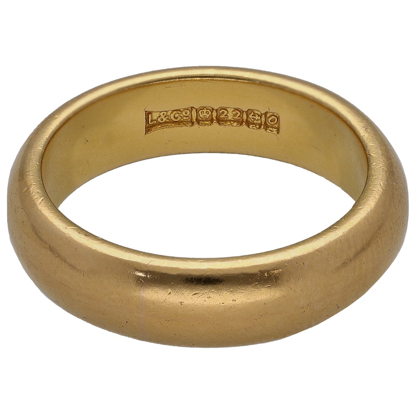 22ct Gold Plain Wedding Ring Size P