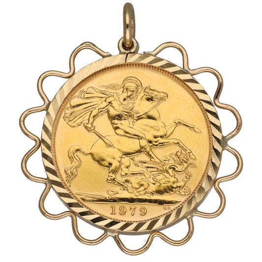 9ct Gold Full Sovereign Coin Pendant