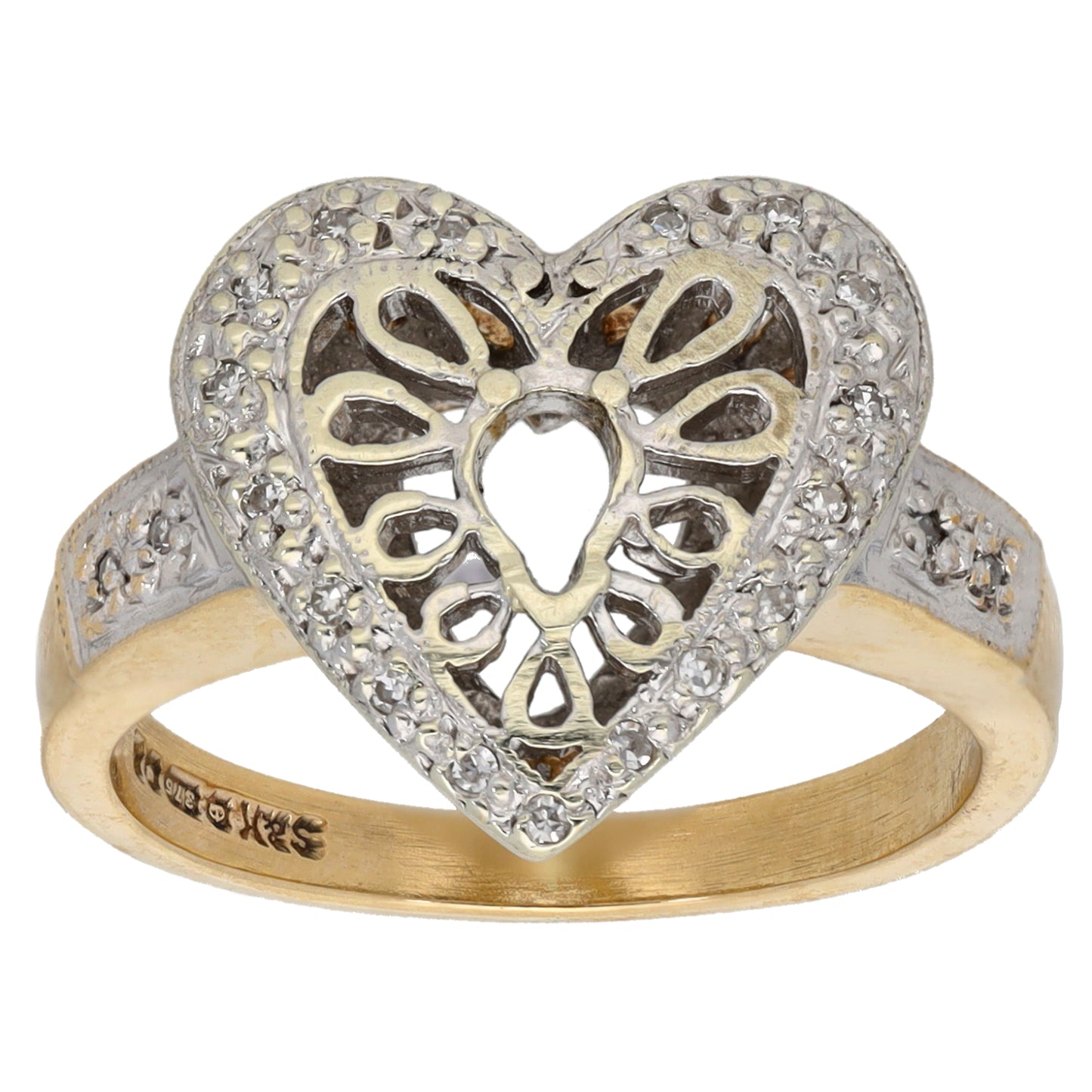 9ct Gold 0.085ct Diamond Dress/Cocktail Ring Size K