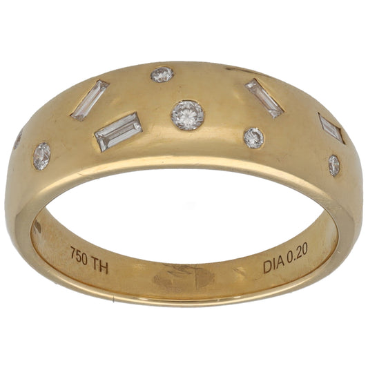 18ct Gold 0.20ct Diamond Dress/Cocktail Ring Size N