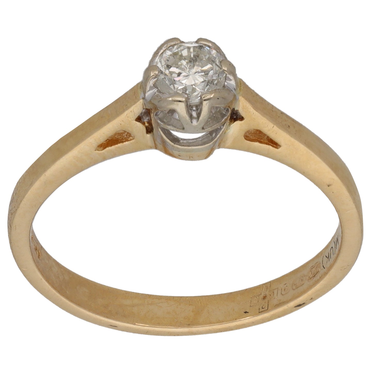 9ct Gold 0.25ct Diamond Solitaire Ring Size M