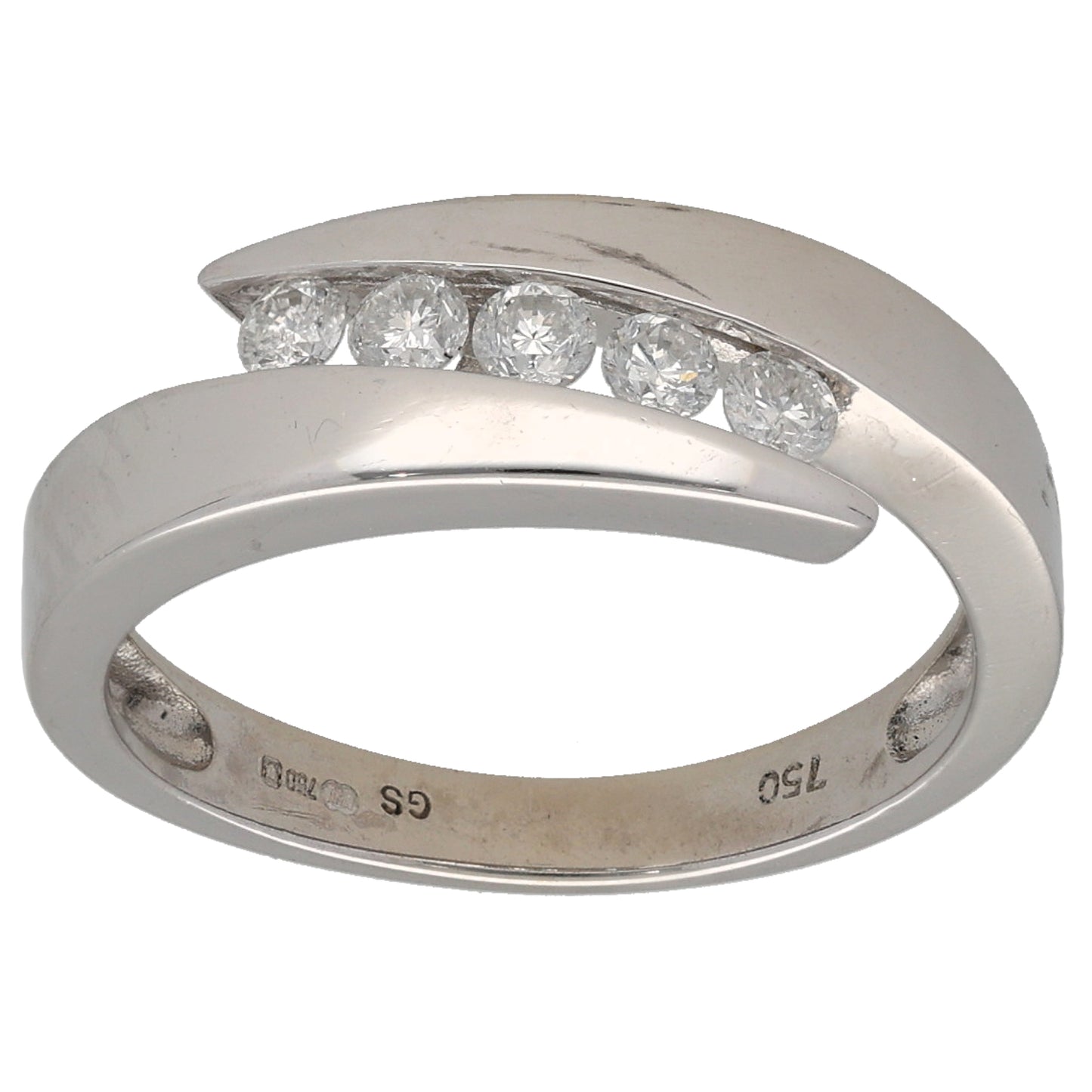 18ct White Gold 0.20ct Diamond Half Eternity Ring Size K