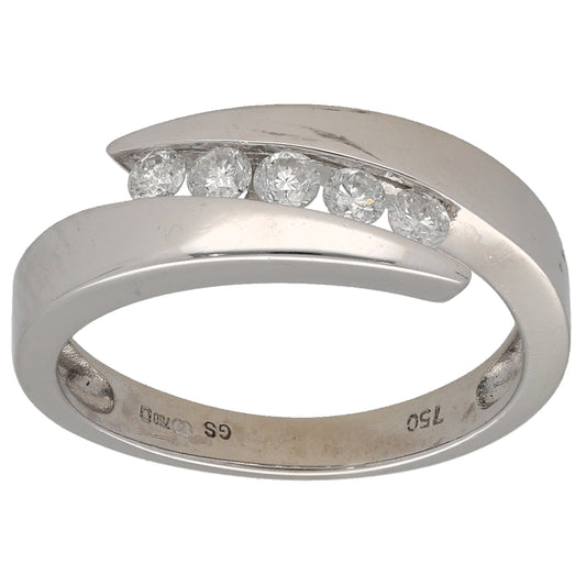 18ct White Gold 0.20ct Diamond Half Eternity Ring Size K