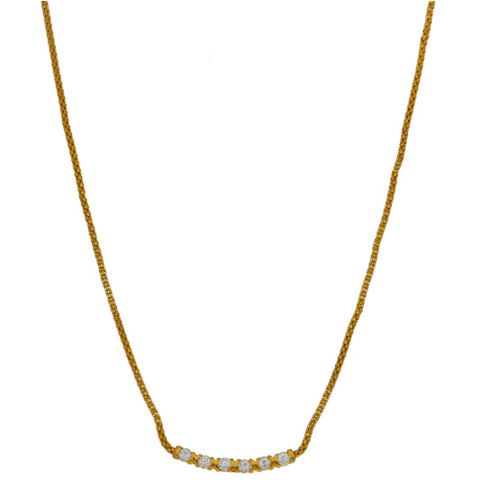 22ct Gold Cubic Zirconia Fancy Necklace 18"