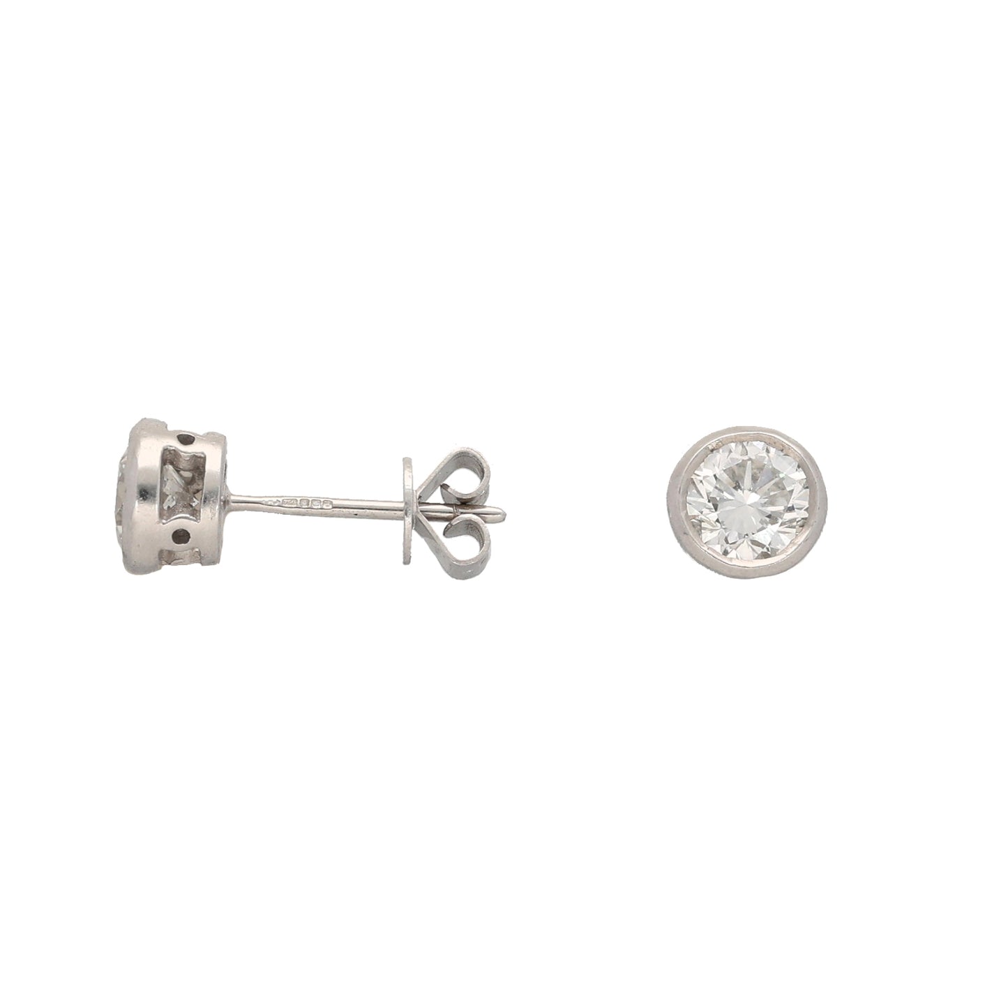 18ct White Gold 1.30ct Diamond Solitaire Earrings