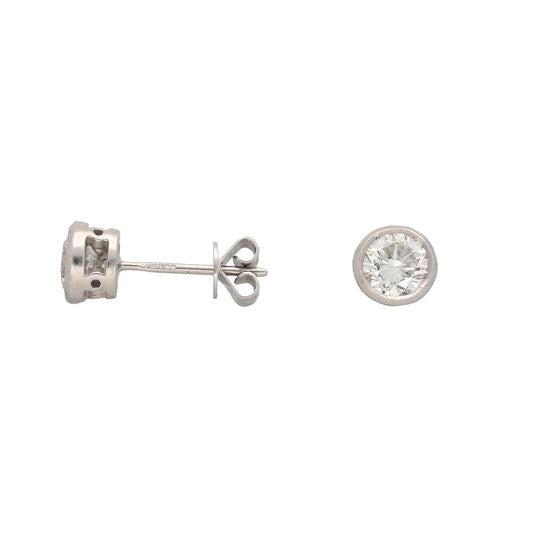 18ct White Gold 1.30ct Diamond Solitaire Earrings