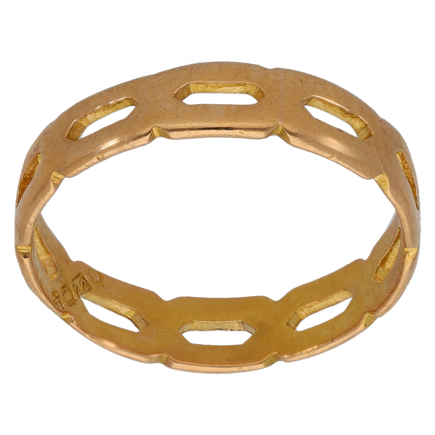 22ct Gold Patterned Wedding Ring Size N
