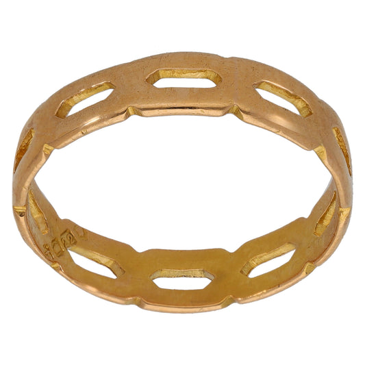 22ct Gold Patterned Wedding Ring Size N
