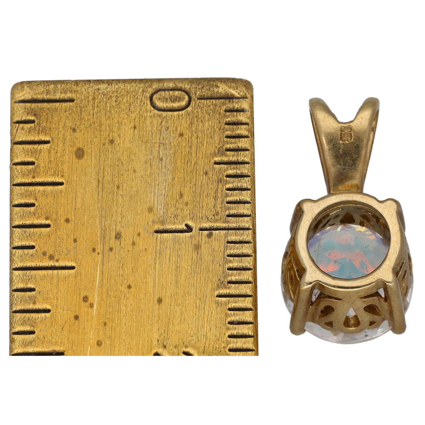 9ct Gold Coated Topaz & Imitation Dress/Cocktail Pendant