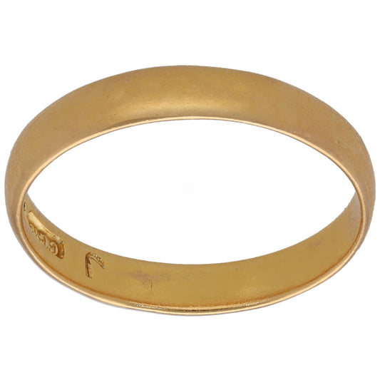 22ct Gold Plain Wedding Ring Size L