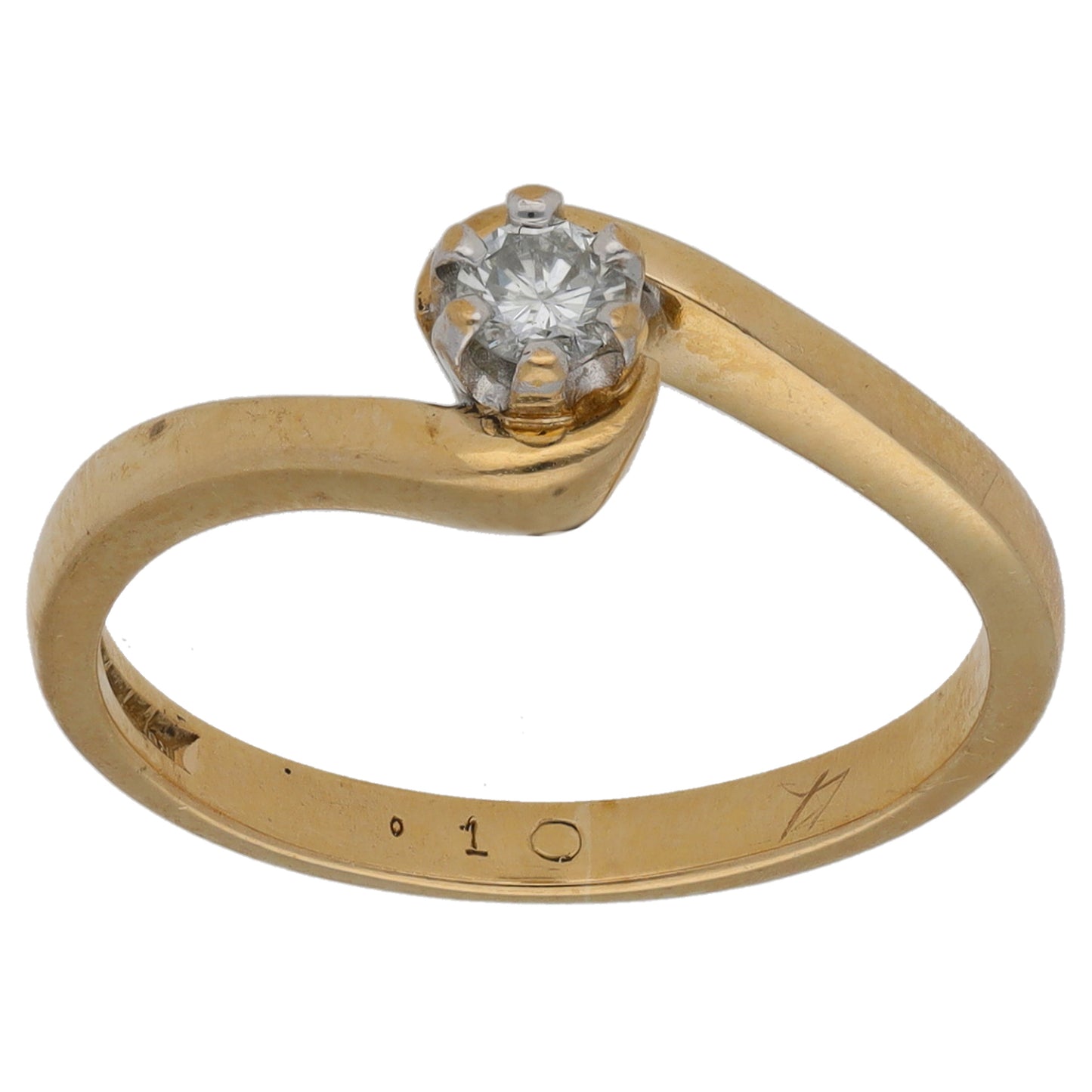 9ct Gold 0.10ct Diamond Solitaire Ring Size M