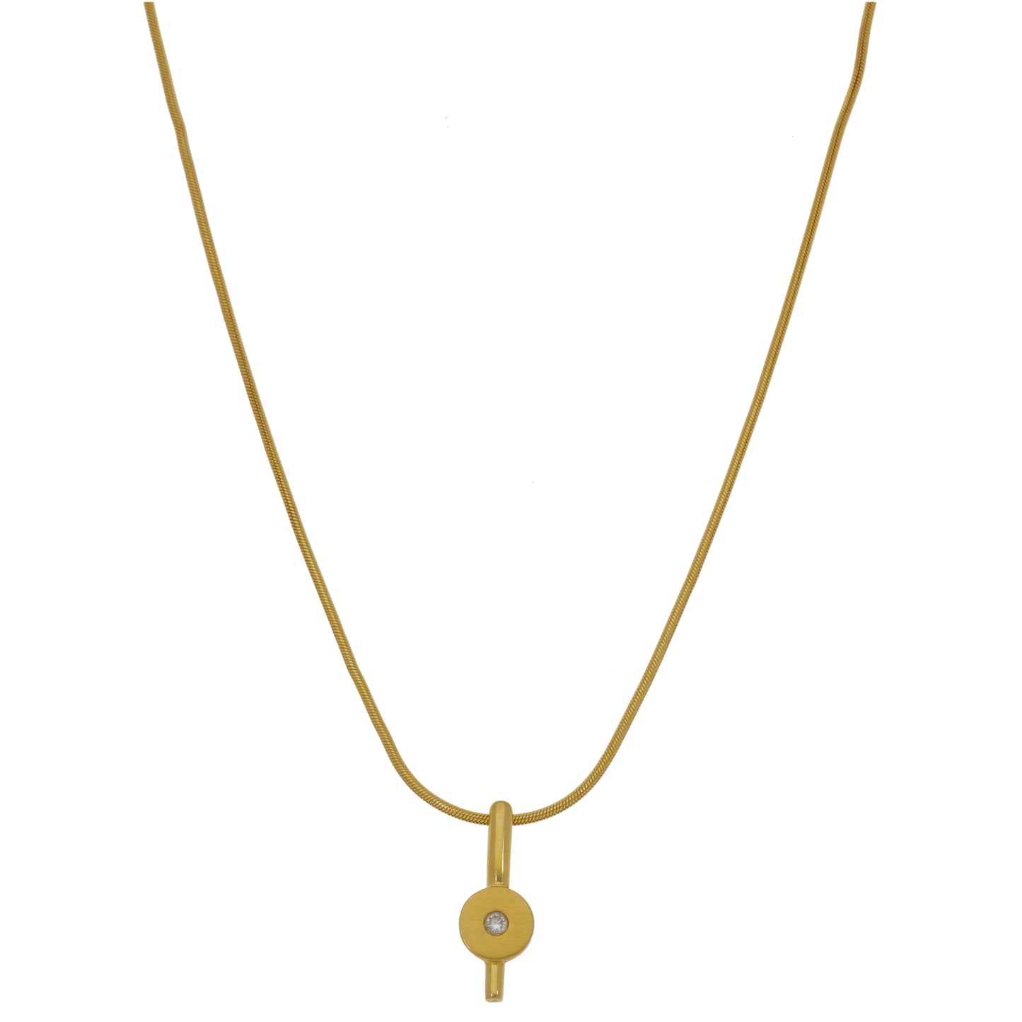 18ct Gold 0.06ct Diamond Solitaire Pendant With Chain