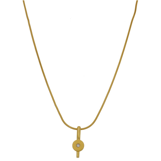 18ct Gold 0.06ct Diamond Solitaire Pendant With Chain