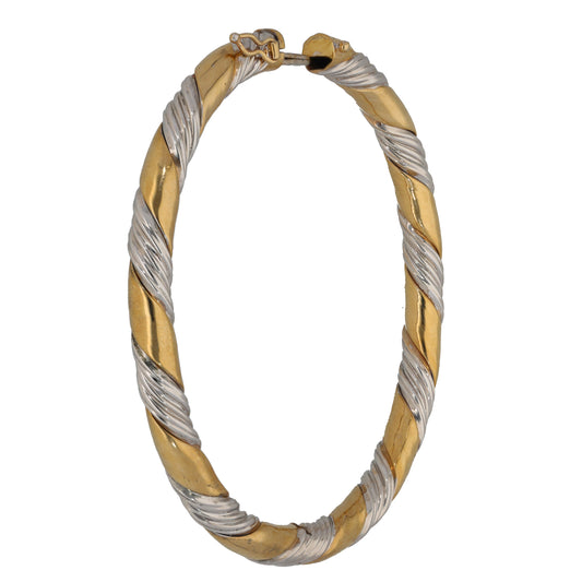 9ct Bi-Colour Gold Hinged/Clasp Bangle