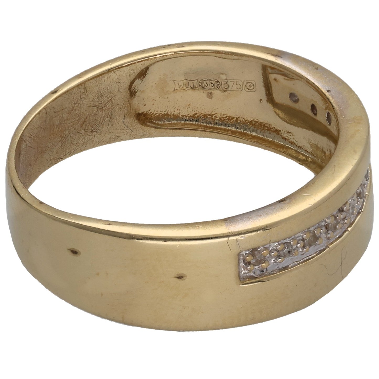 9ct Gold 0.06ct Diamond Half Eternity Ring Size U