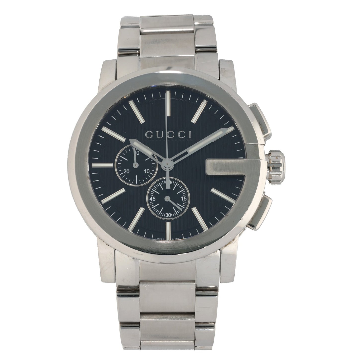 Gucci G-Chrono YA101204, black dial in 44mm stainless steel case with sub dials