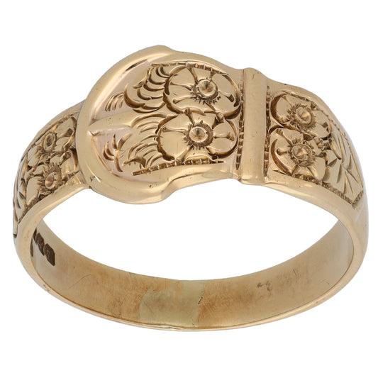 9ct Gold Buckle Ring Size Y