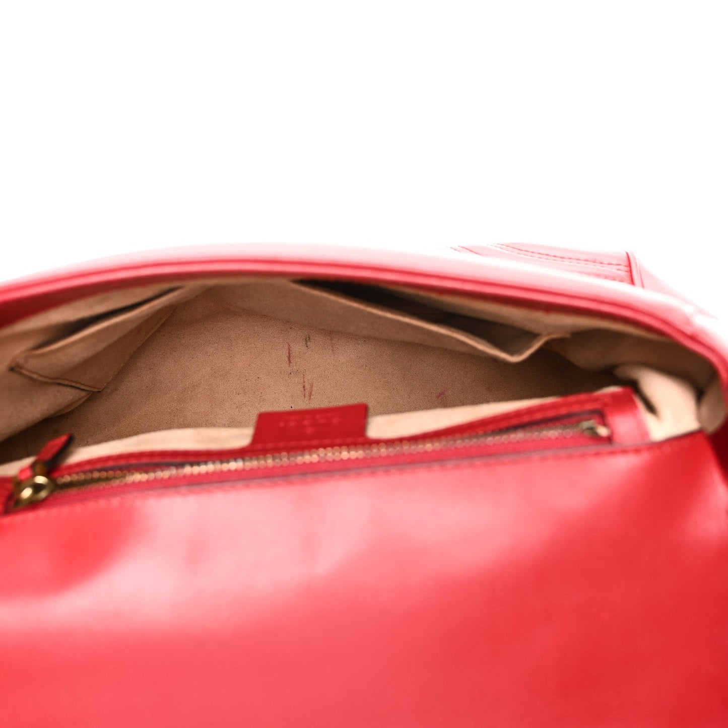 Gucci GG Marmont Small Top Handle Calfskin Matelasse Leather Bag - Hibiscus Red