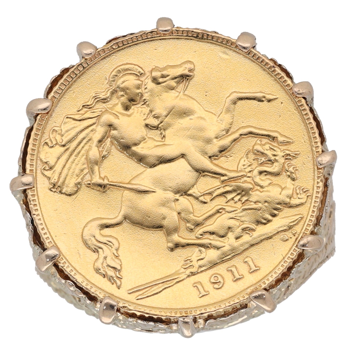 9ct Gold Coin Ring Size O