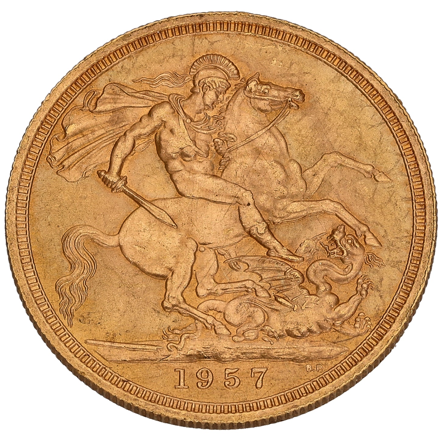 22ct Gold Queen Elizabeth II Full Sovereign Coin 1957