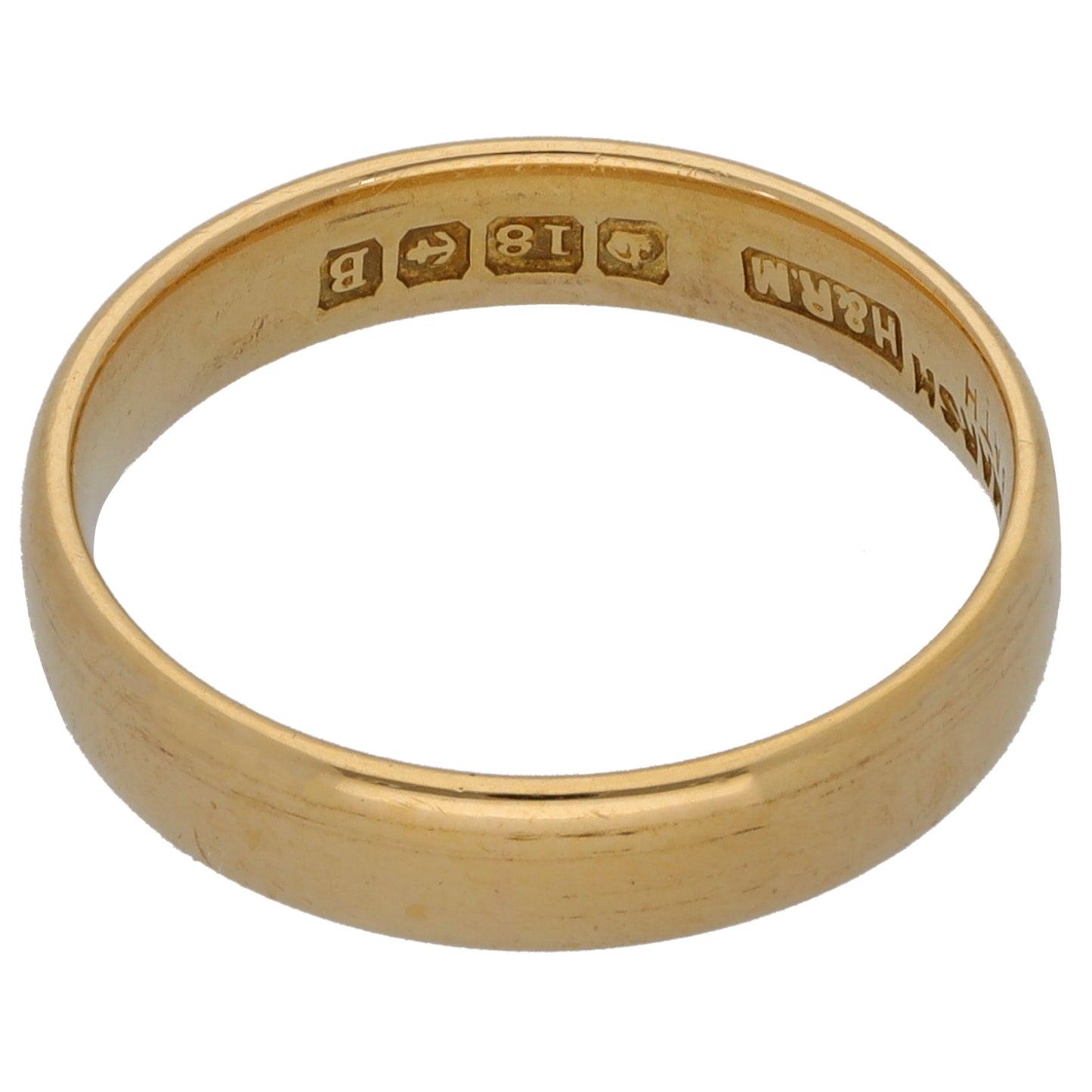 18ct Gold Plain Wedding Ring Size M