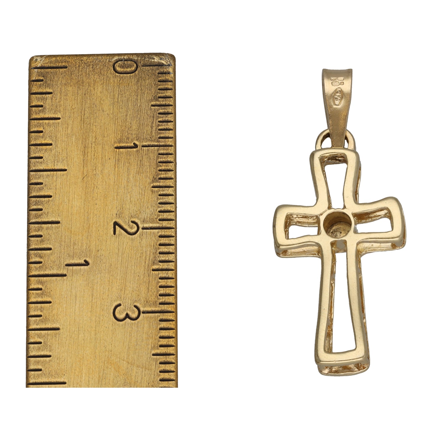 9ct Gold Sapphire Cross Pendant
