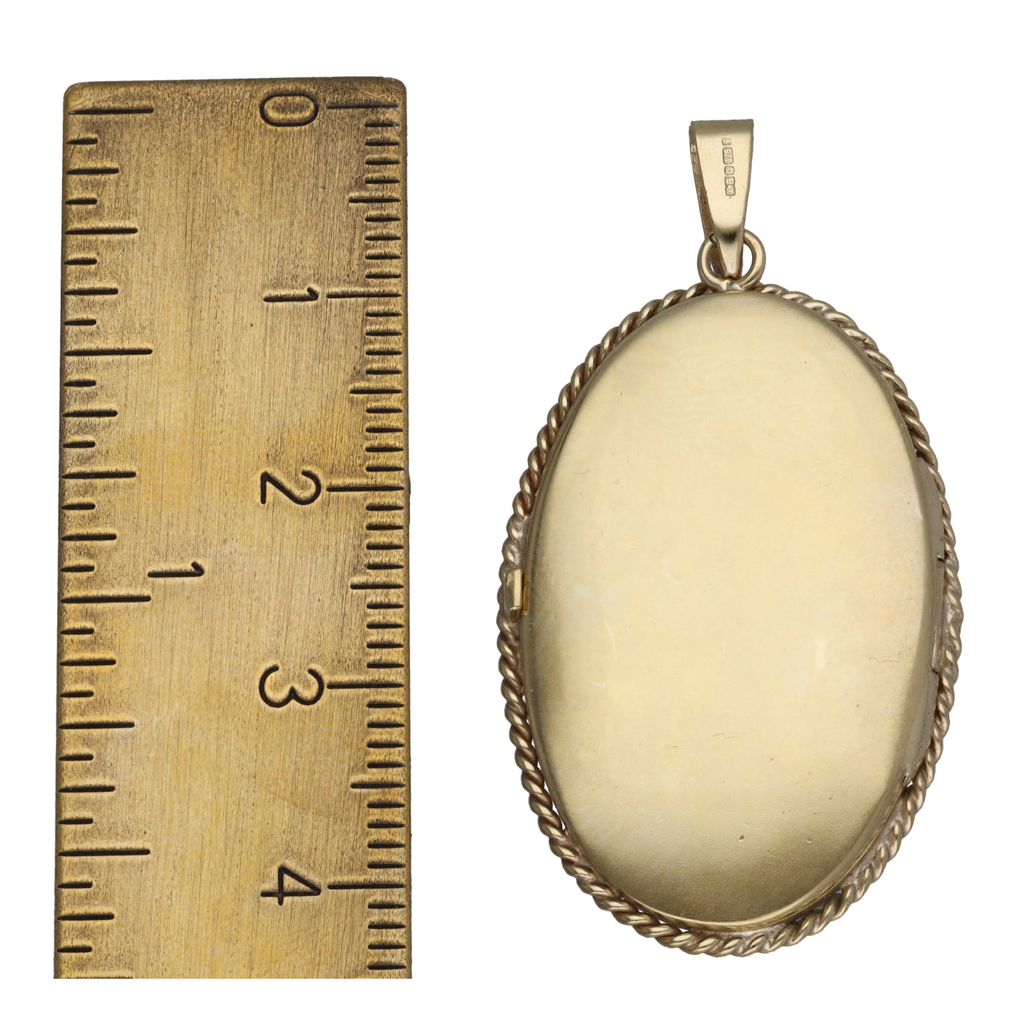 9ct Gold Patterned Locket Pendant
