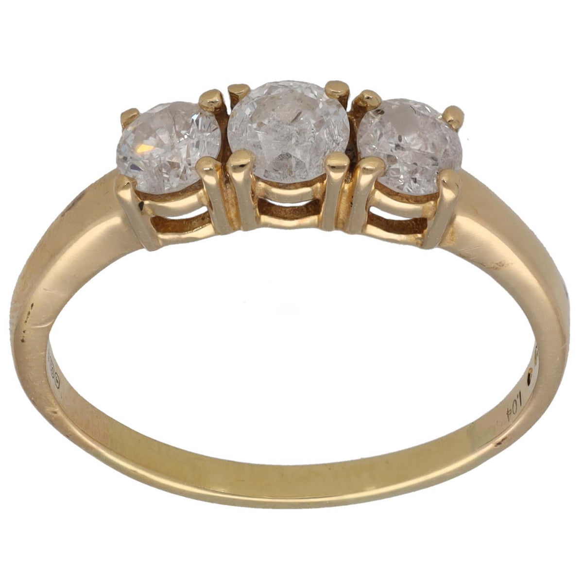 18ct Gold 1.02ct Diamond Trilogy Ring Size T