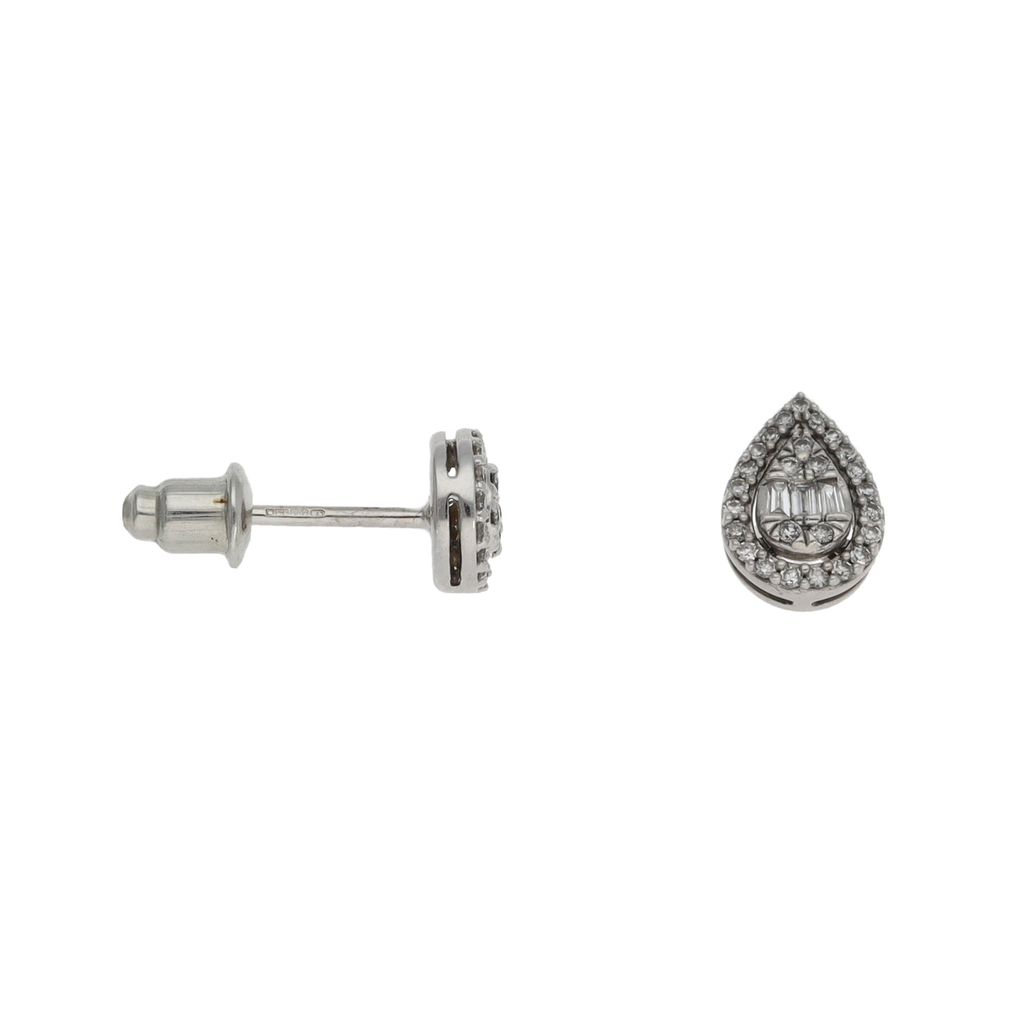 9ct White Gold 0.58ct Diamond Cluster Earrings