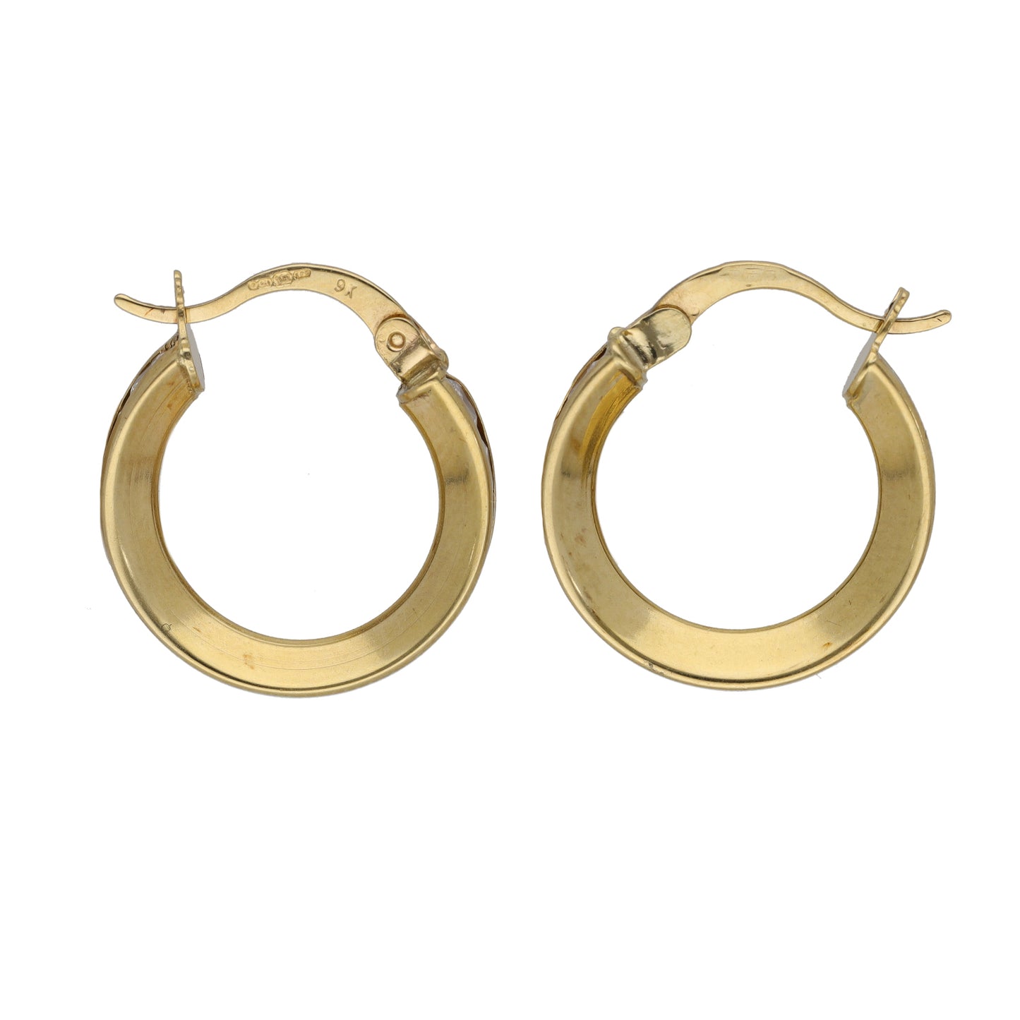 9ct Gold Cubic Zirconia Hoop Earrings