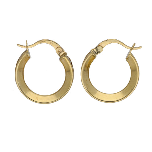 9ct Gold Cubic Zirconia Hoop Earrings