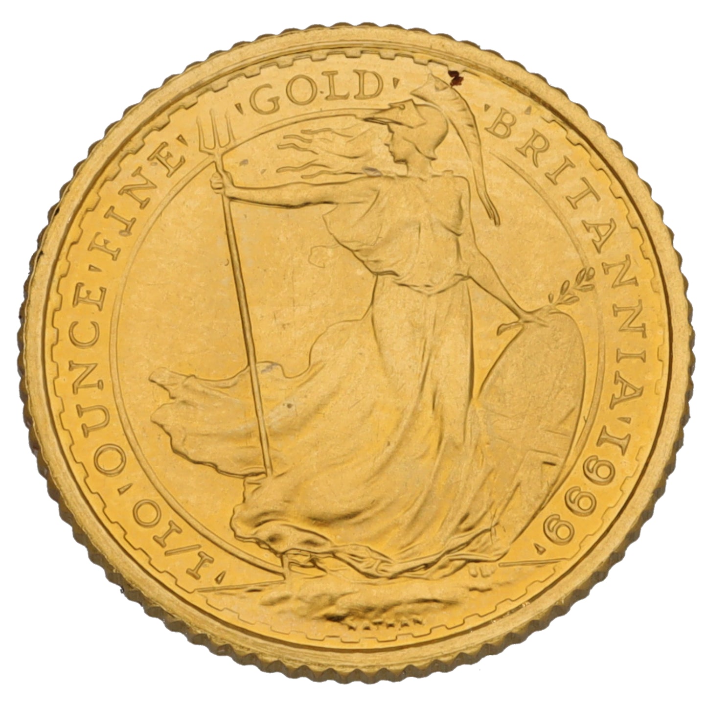 22ct Gold Queen Elizabeth II 1/10 OZ Britannia Coin 1999