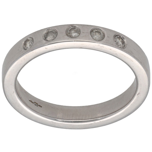 18ct White Gold 0.15ct Diamond Cluster Ring Size L