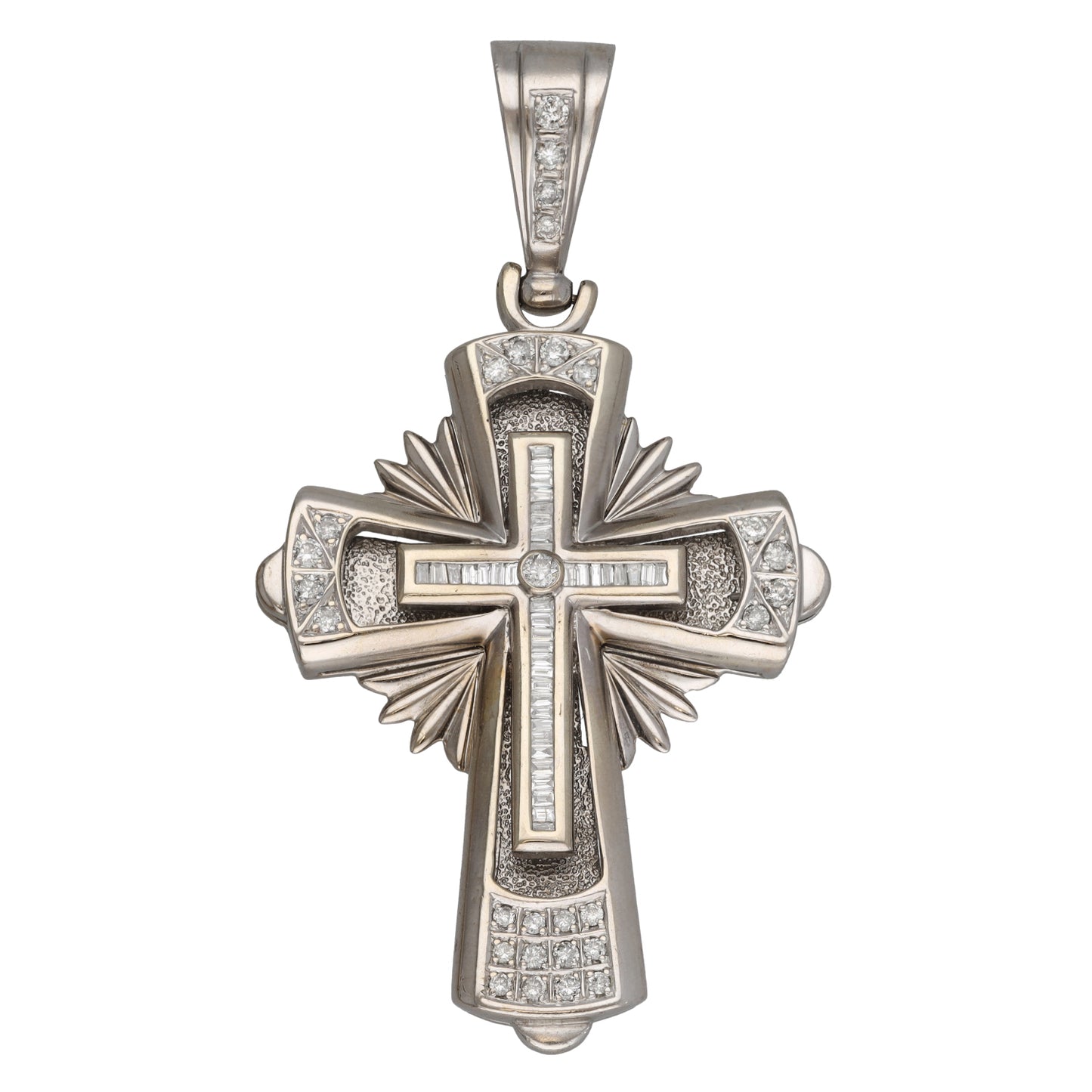 18ct White Gold 0.83ct Diamond Cross Pendant